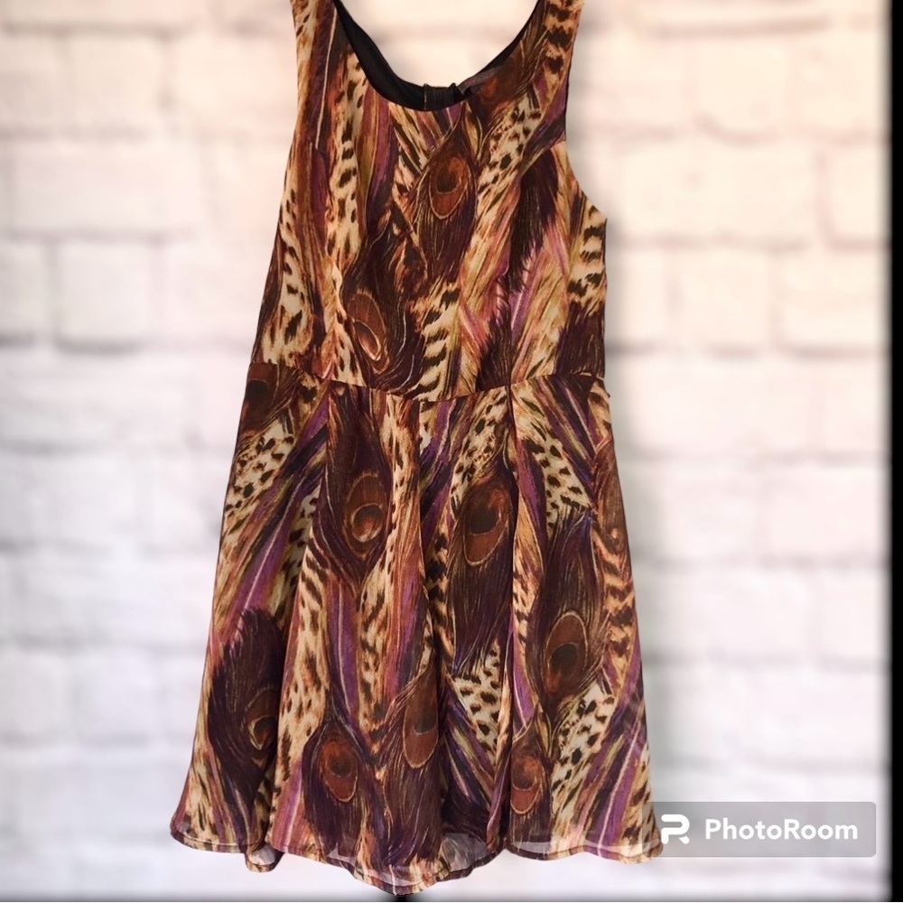 Vintage 90s Love Fire PeacockSheath Dress